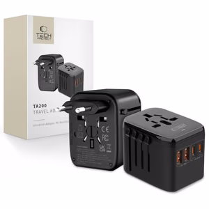 Tech-Protect TA200 EU / UK / US / AU adapteris - melns
