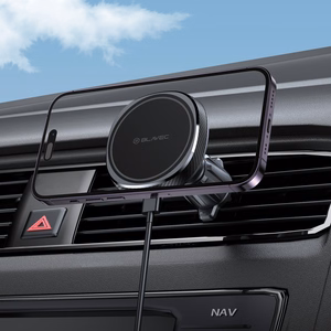 Blavec auto turētājs BHC-06B 15W magnētisks ar indukcijas uzlādi un aktīvo dzesēšanu ventilācijas režģim (BHC06B-MAVIB) melns