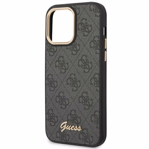 Guess 4G Vintage Gold Logo maciņš iPhone 14 Pro melns