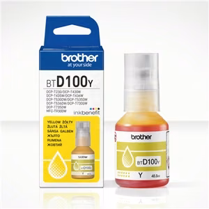 Brother BTD100Y – tintes pudele, dzeltens