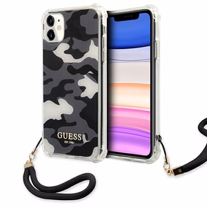 Guess GUHCN61KSARBK iPhone 11 6.1" / Xr чёрный/чёрный жёсткий чехол Camo Collection
