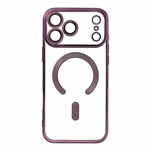 Case for iPhone 17 Pro Max / 18 Pro Max (low camera edge) Electro Mag Cover compatible with MagSafe purple