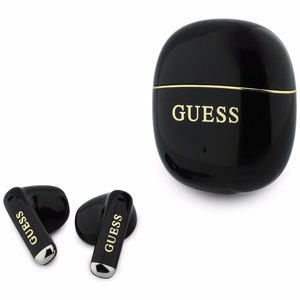 Bezvadu TWS austiņas Guess Glossy Gold Line Classic, melnas