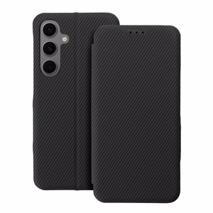 FOLIO sānu magnētiskais grāmatas tipa viedtālruņa apvalks, paredzēts SAMSUNG S25 PLUS, melns