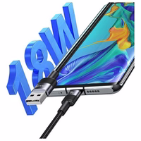 USAMS Kabelis USB-A uz USB-C 3A 1,2m Aluminum Alloy Data Cable SY Series SJ718USB01 (US-SJ718)