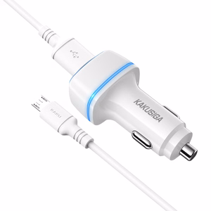 KAKU автомобильное зарядное устройство KSC-528 Shengyu - 2xUSB - 2,8A с кабелем USB на Micro USB белое