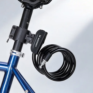 Wozinsky WPB-01R pārnēsājama slēdzene ar pretaizdzīšanas trosi un 2 atslēgām elektriskajiem velosipēdiem un motocikliem, melna