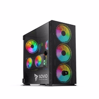 SAVIO PC Case Raptor X1 ARGB Glass/Mesh melns