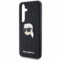 Viedtālruņa apvalks Karl Lagerfeld Ādas Monogramma Pin Logo Karl Head Samsung Galaxy S25 melns