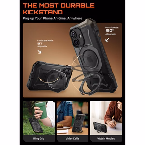 Supcase UB Grip Mag Magnētiskais viedtālruņa apvalks iPhone 17 - melns