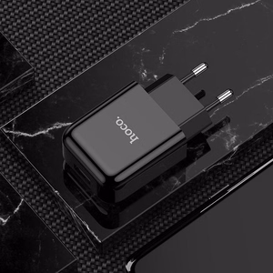 Lādētājs Hoco USB A 2A 10W + kabelis USB A uz USB C N2 melns