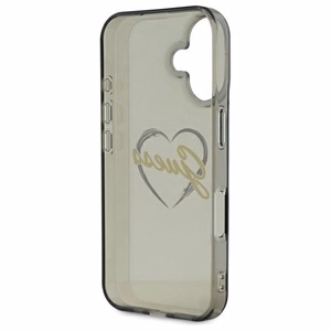 Guess IML Heart viedtālruņa apvalks iPhone 16 Plus - melns