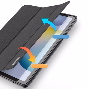 DUX DUCIS apvalks DOMO salokāms ar zīmuļa turētāju SAMSUNG Tab S6 Lite (P610/P613/P615/P619) melns