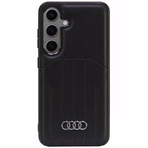 Audi Sintētiskās ādas Magnētiskais viedtālruņa apvalks S24 S921 melns/melns cietais apvalks AU-TPUPCMS24-Q5/D1-BK