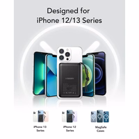 VEGER portatīvais lādētājs 10000 mAh ar bezvadu uzlādi saderīgs ar MagSafe PD QC3.0 2A 20W MagOn (VP1151 / W1151) melna