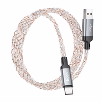 Kabelis USB A uz USB C Hoco 3A 1 m U112 pelēks