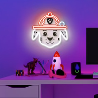 Hanging neon LED Paw Patrol on plexiglass - Marshall OW-130646