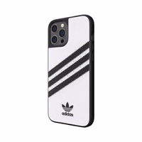 Adidas OR veidots apvalks PU iPhone 12 Pro Max - balta/melna