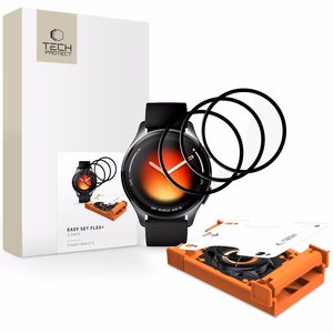 Tech-Protect Easy Set Flex+ 3 gab. hibrīdais stikls Xiaomi Watch 5 melns