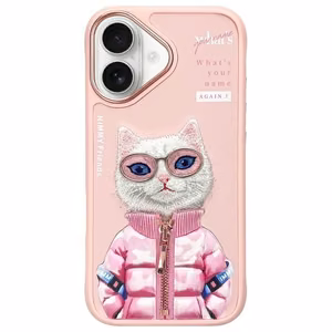 Nimmy Cool&Cute 2.0 Kaķa viedtālruņa apvalks iPhone 16 - rozā