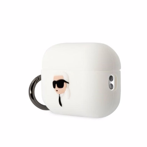 Karl Lagerfeld KLAP2RUNIKH AirPods Pro 2 чехол белый/белый Silicone Karl Head 3D