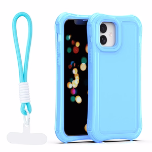 Safepop maciņš ar siksniņu priekš iPhone 12 / 12 Pro 6,1" zils
