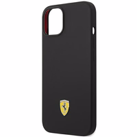 Viedtālruņa apvalks Ferrari FEHCP14SSIBBK iPhone 14 6.1 melns silikona metāla logotips