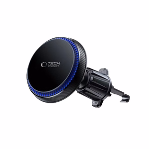 Tech-Protect MM15W-V4 automašīnas tālruņa turētājs ar MagSafe 15W indukcijas lādētāju, stiprināms pie ventilācijas restes - melns
