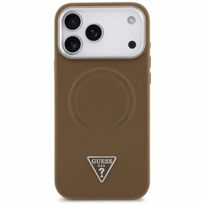 Guess Trīsstūra logotipa magnētiskais apvalks iPhone 17 Pro - brūns