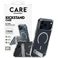 CARE by PanzerGlass Funkcionālais apvalks ar statīvu Magnētiskais iPhone 17 Pro Max - Caurspīdīgs