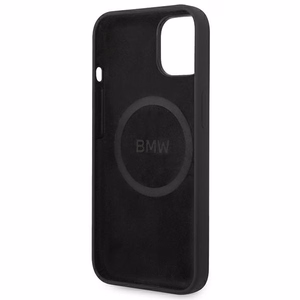 Viedtālruņa apvalks BMW BMHMP14MSLBLBK iPhone 14 Plus 6.7 "melns / melna cietais apvalks Silikona Paraksta Logotips Magnētiskais
