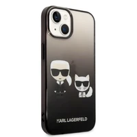 Karl Lagerfeld KLHCP14MTGKCK iPhone 14 Plus 6,7 "cietais viedtālruņa apvalks melns / melns gradienta Ikonik Karl & Choupette