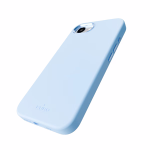 Puro šķidrā silikona viedtālruņa apvalks "ICON MAG PRO" ar magnētisko, metāla pogām un kameras gredzenu iPhone 16E, zils