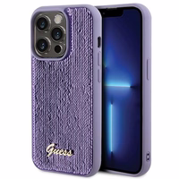 Guess Sequin Script Metal viedtālruņa apvalks iPhone 15 Pro Max - violets