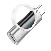 Adapteris USB-C uz Lightning Hoco 3A 60W ar digitālo indikatoru UA32A sudrabains