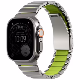 UNIQ Strova Flex siksniņa Apple Watch 44/45/46/49mm Series 1/2/3/4/5/6/7/8/9/10/11/SE/SE2/SE3/Ultra/Ultra 2/Ultra 3 sudraba-laima