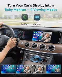 Ottocast Cabin Care bezvadu CarPlay adapteris ar mobilā mazuļa monitora funkciju melns CA520-T
