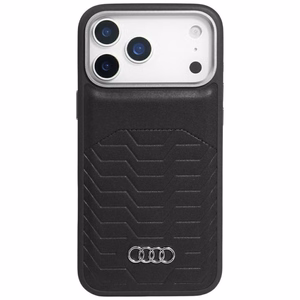 Audi GT sintētiskā āda MagSafe viedtālruņa apvalks iPhone 17 Pro - melns