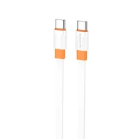 Borofone Kabelis BX89 Union - Type C uz Type C - PD 60W 1 metrs balts-oranžs