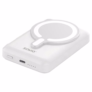 Savio BA-13 portatīvais lādētājs 10000 mAh bezvadu uzlāde balts