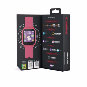 Gudrais pulkstenis bērniem Maxlife Smartwatch Kids MXSW-200 rozā krāsā