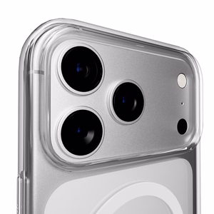 Puro Lite Mag TPU+PC viedtālruņa apvalks saderīgs ar MagSafe iPhone 17 Pro - caurspīdīgs ar baltu gredzenu