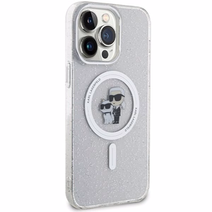 Karl Lagerfeld KLHMP14XHGKCNOT Karl & Choupette Glitter vāciņš ierīcei iPhone 14 Pro Max 6.7", ar MagSafe, caurspīdīgs
