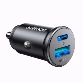 Joyroom JR-CCN05 30W USB-A USB-C mini automašīnas lādētājs - melns
