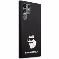 Karl Lagerfeld Silikona Choupette viedtālruņa apvalks Samsung Galaxy S24 Ultra - melns
