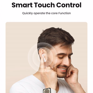 Ugreen HiTune T6 bezvadu austiņas ar ANC funkciju + USB-A - USB-C kabelis baltas