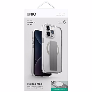 Uniq Heldro Mag Magclick uzlādes viedtālruņa apvalks iPhone 15 Pro Max - caurspīdīga