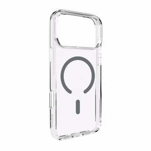 Puro Lite Mag TPU+PC viedtālruņa apvalks saderīgs ar MagSafe iPhone 17 Pro Max - caurspīdīgs ar pelēku gredzenu