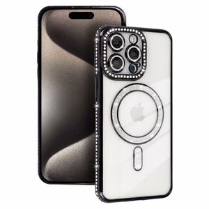 Bling Magnētiskais viedtālruņa apvalks Iphone 14 Pro melns