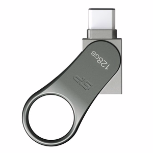 Silicon Power Mobile C80 USB zibatmiņa 128 GB USB Type-A / Type-C 3.0 titāna